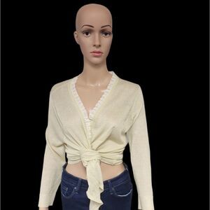 Gold Knit Tie-up Halter